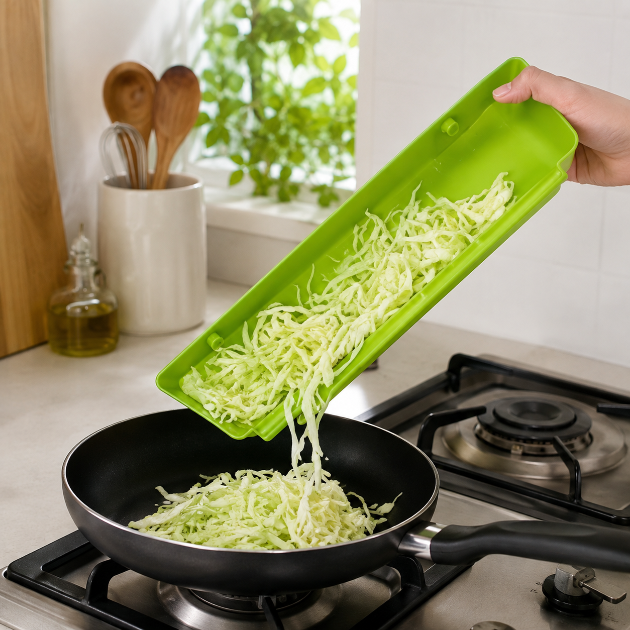2 in 1 Cutting Board with Integrated Scrap Tray