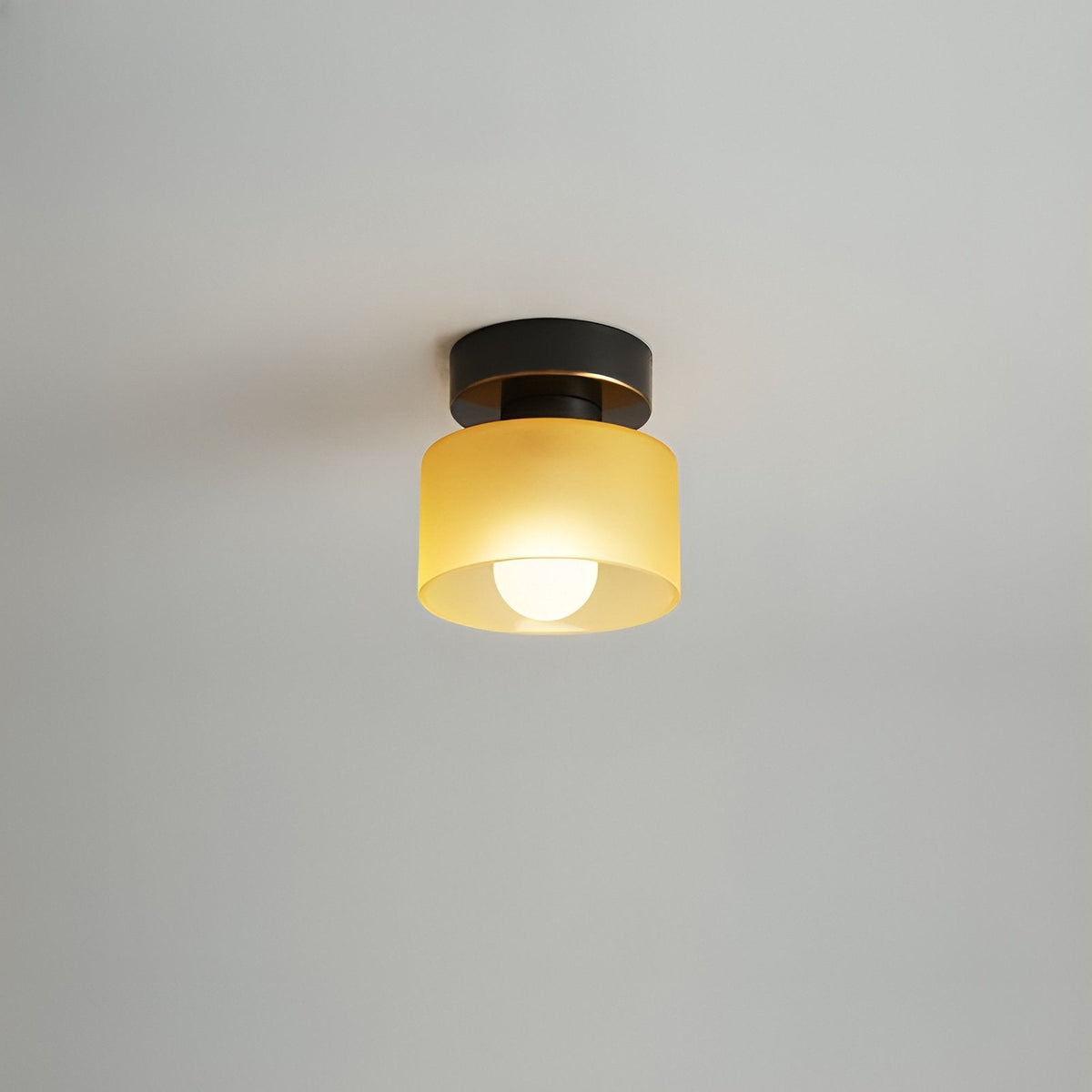 Bauhaus Geometric Alabaster Semi-Flush Ceiling Light Drum