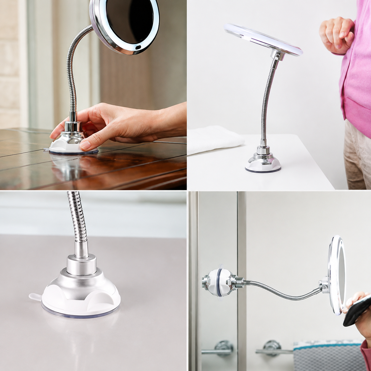 10X Magnifying LED Lighted Flexible Gooseneck Mirror