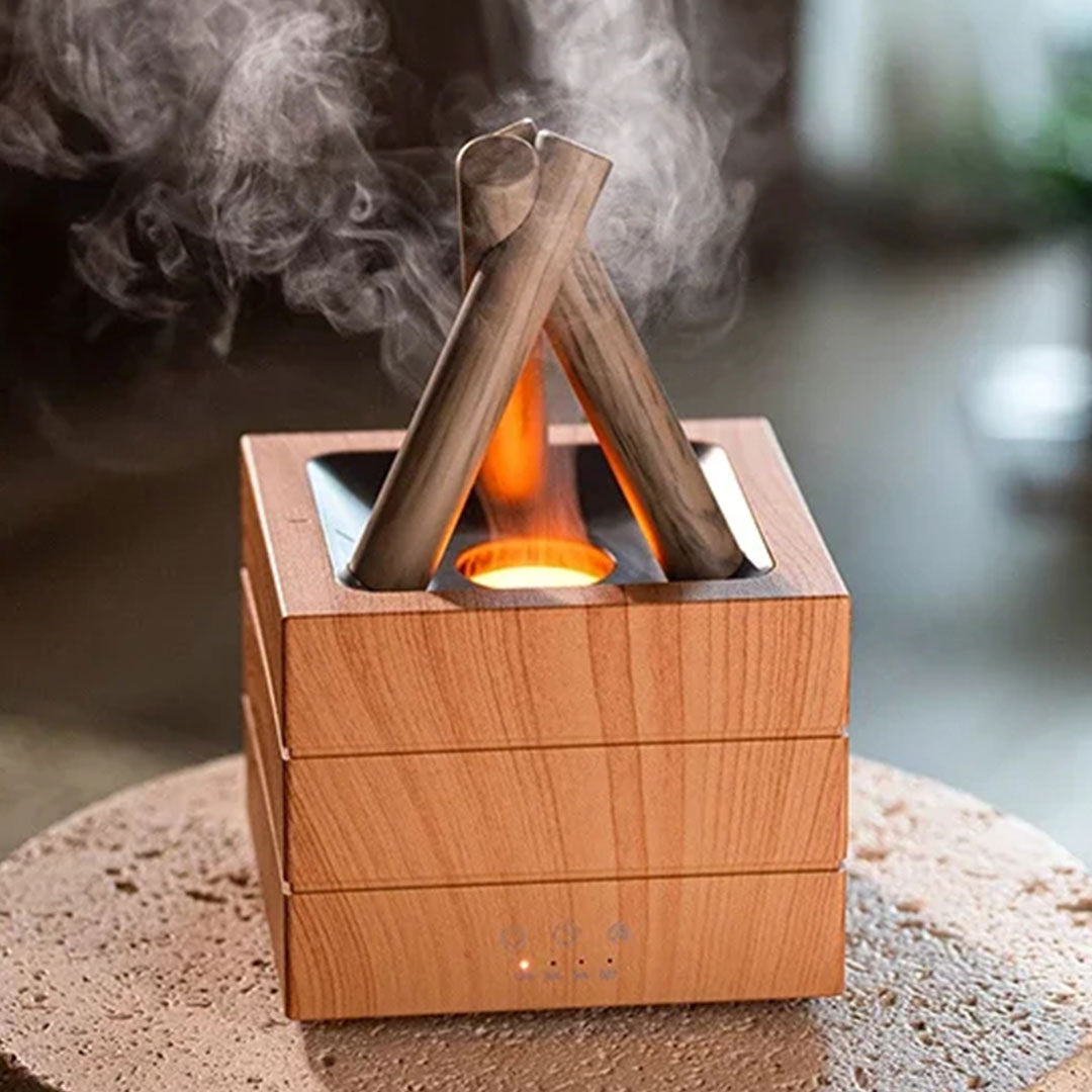Home Decor : Bonfire Aroma Diffuser - Flame Effect Scent Diffuser in Wood van Vandaliamo