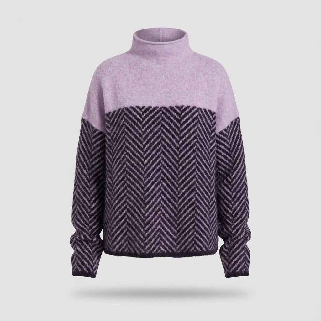 Fashion : Women's Cashmere Turtleneck Sweater - Soft Knit Pullover in Purple van Vanda Liamo