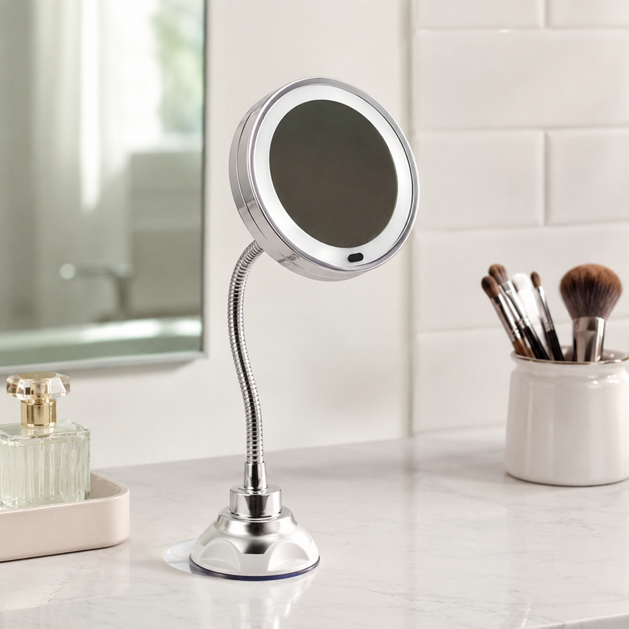 10X Magnifying LED Lighted Flexible Gooseneck Mirror