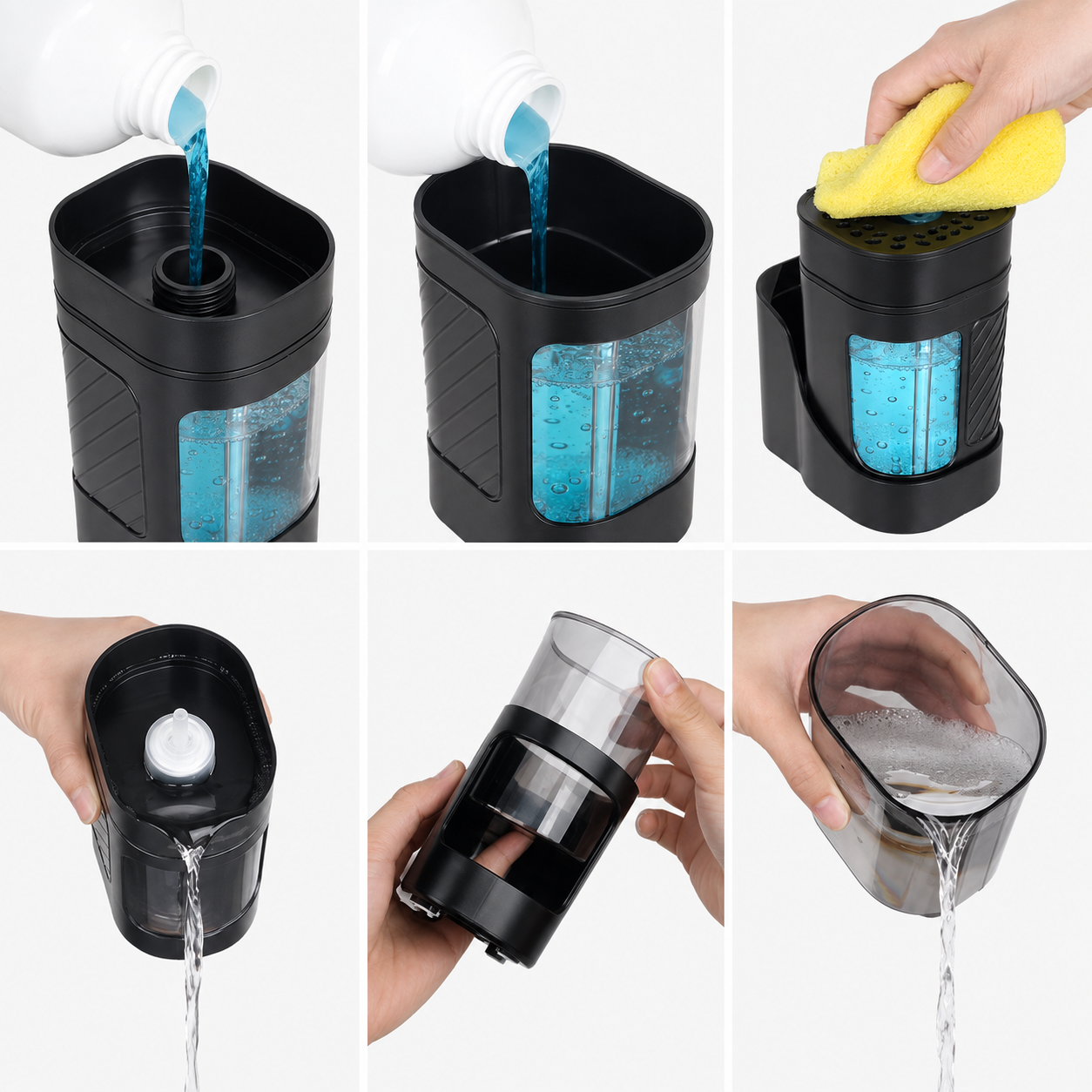 3-in-1 Countertop Liquid Soap Dispenser with Sponge Caddy