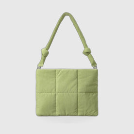 Shoulder Bag : Corduroy Padded Shoulder Bag – Textured Everyday Commuter Bag in Green van Vanda Liamo