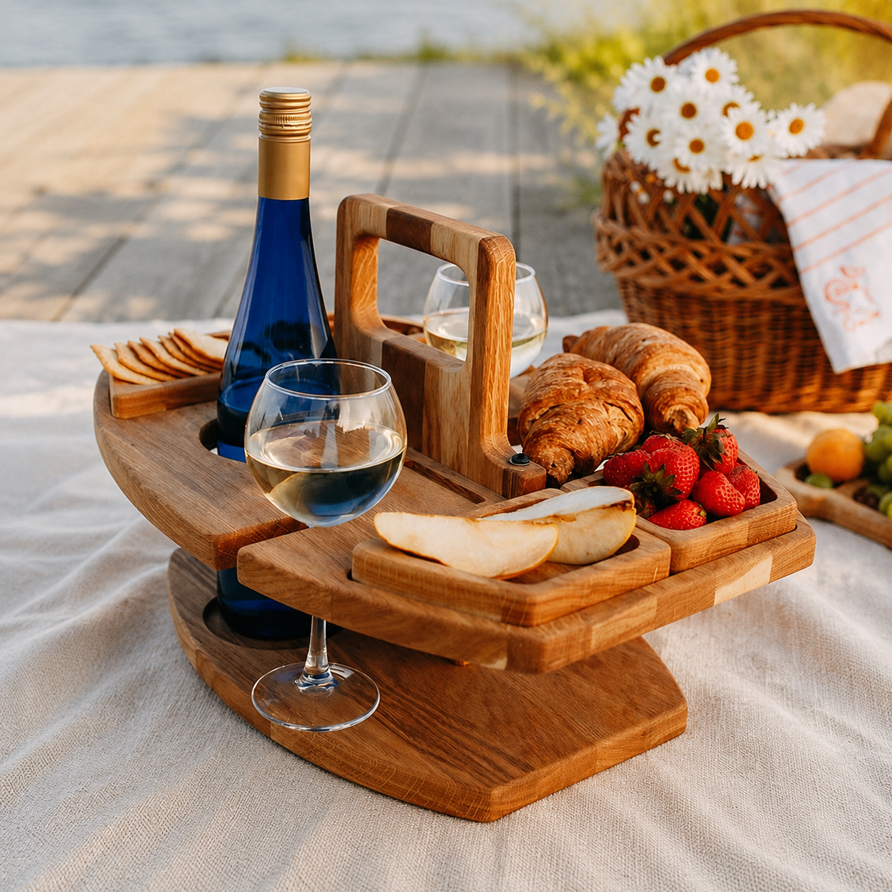 Portable Wooden Mini Picnic Table