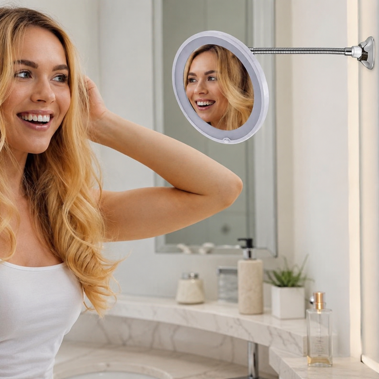 10X Magnifying LED Lighted Flexible Gooseneck Mirror