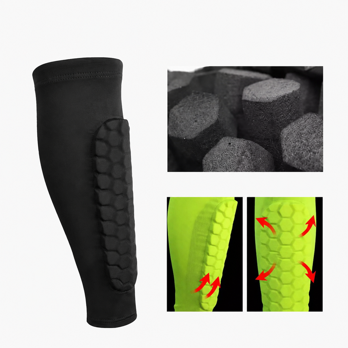 Honeycomb Compression Soccer Shin Guards (1 Pair)