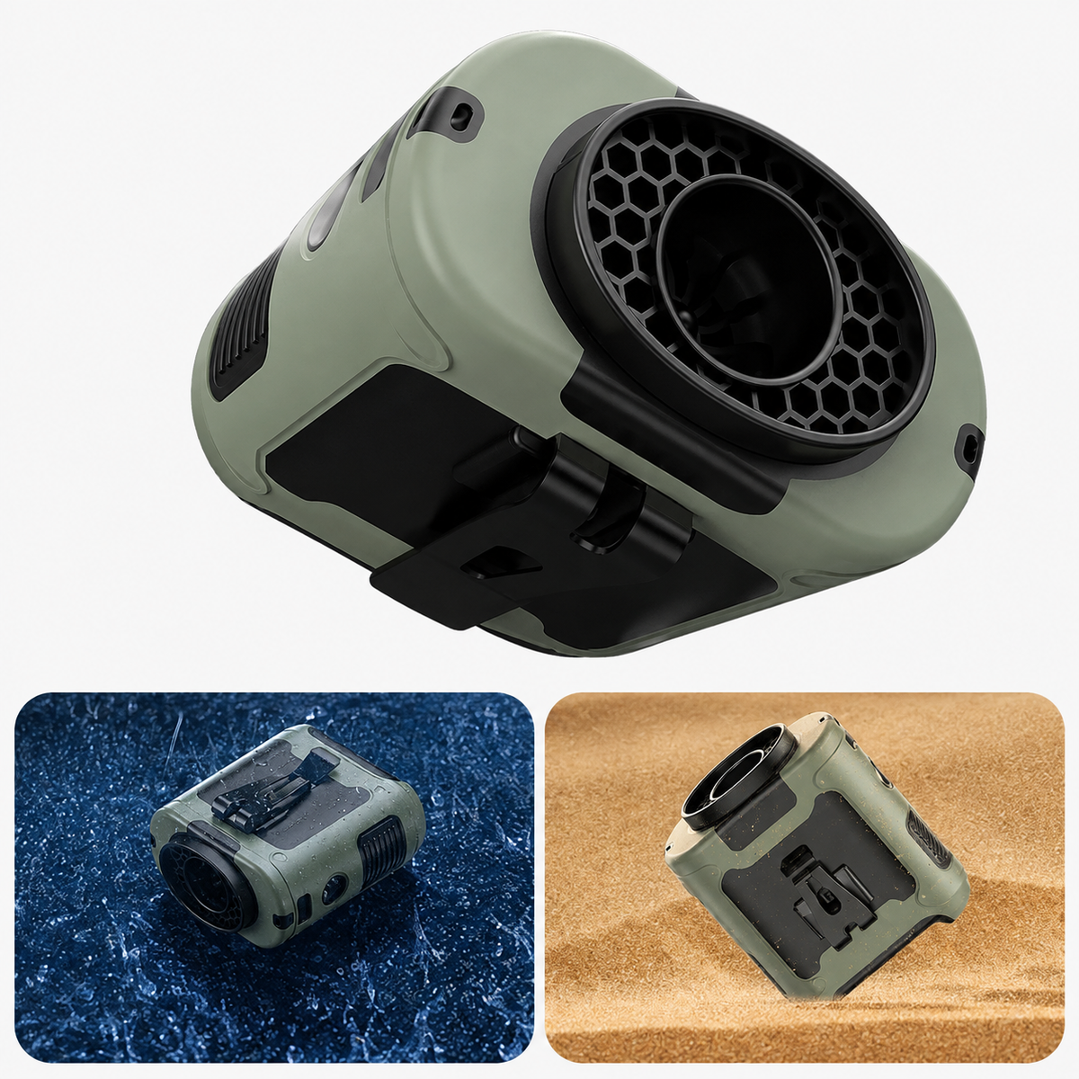 10000mAh Portable Waist & Neck Clip Fan with Emergency LED Light