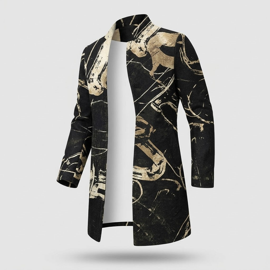 Menswear/Outerwear : Men's Fashion Jacket - Unique Abstract Pattern, Laurent in van Vanda Liamo