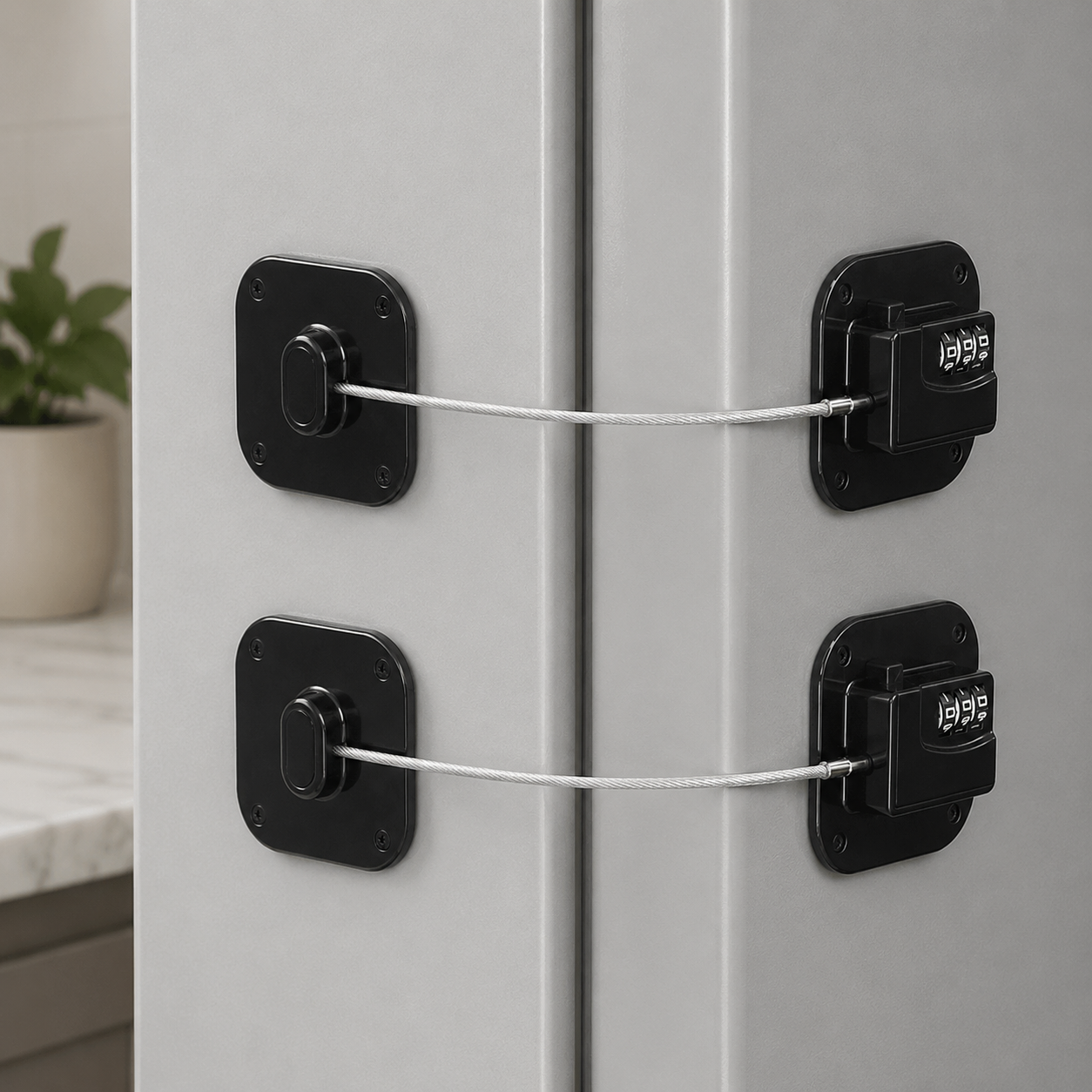 Safety Locks for Refrigerators, Cabinets & Drawers (2-Pack)