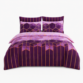 house & garden : Comfort Blanket 'Geometric Pattern' refreshing and breathable in Purple van Vandaliamo