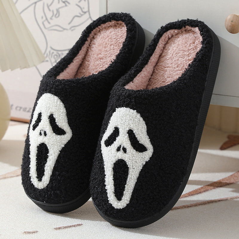 Gifts – Seasonal – Halloween : Skull Design Halloween Plush Slippers in van Vandaliamo