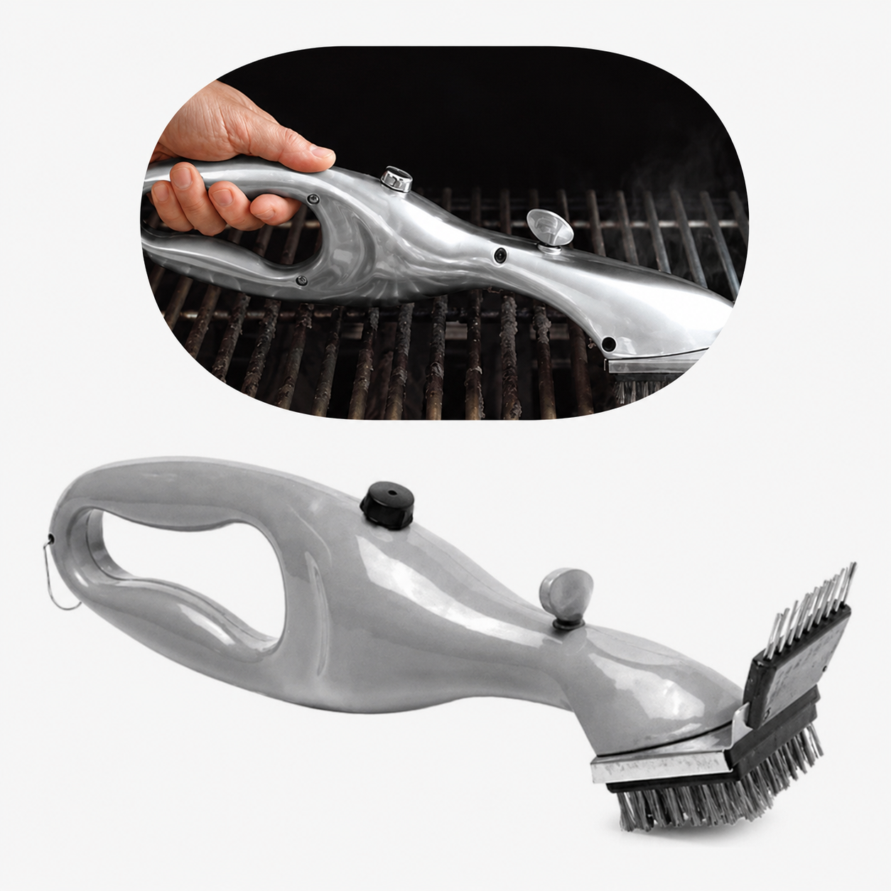 Steam-Powered BBQ Grill Cleaning Brush