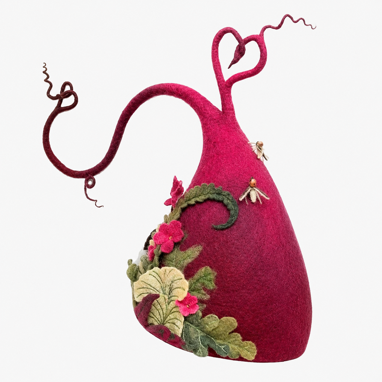 Gifts – Seasonal – Halloween : Floral Embellished Felt Witch Hat in Pink van Vandaliamo