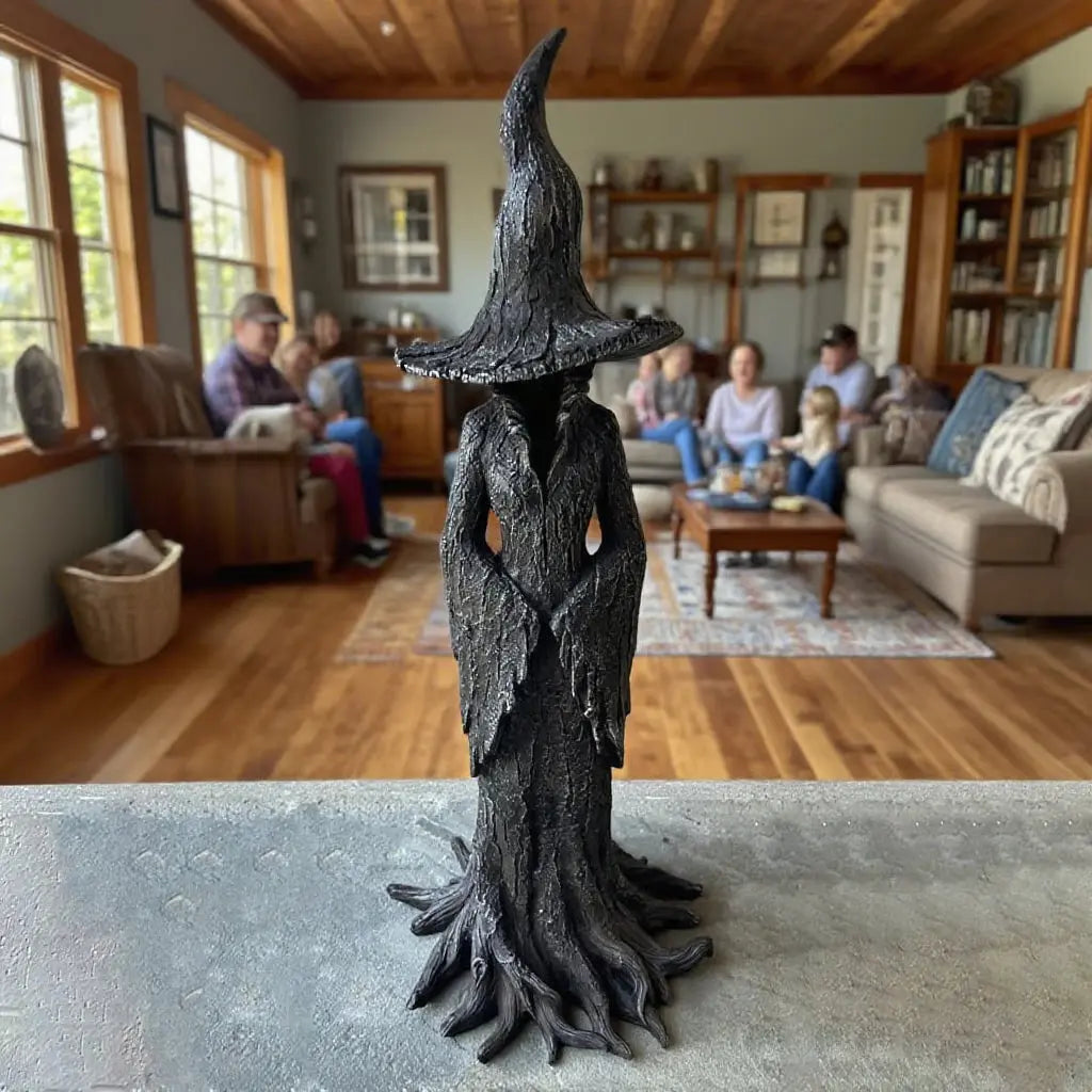 Witch Garden Statue - Handmade Resin Guardian Figure