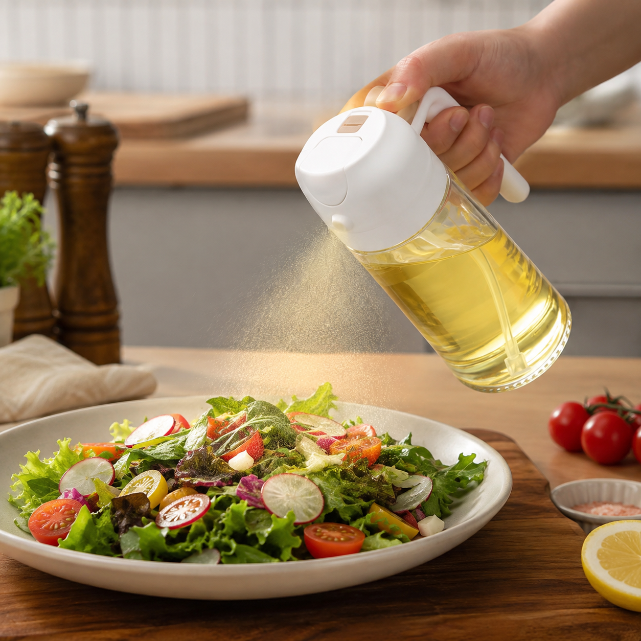 2 Pack Oil Dispenser and Sprayer Bottle for Kitchen