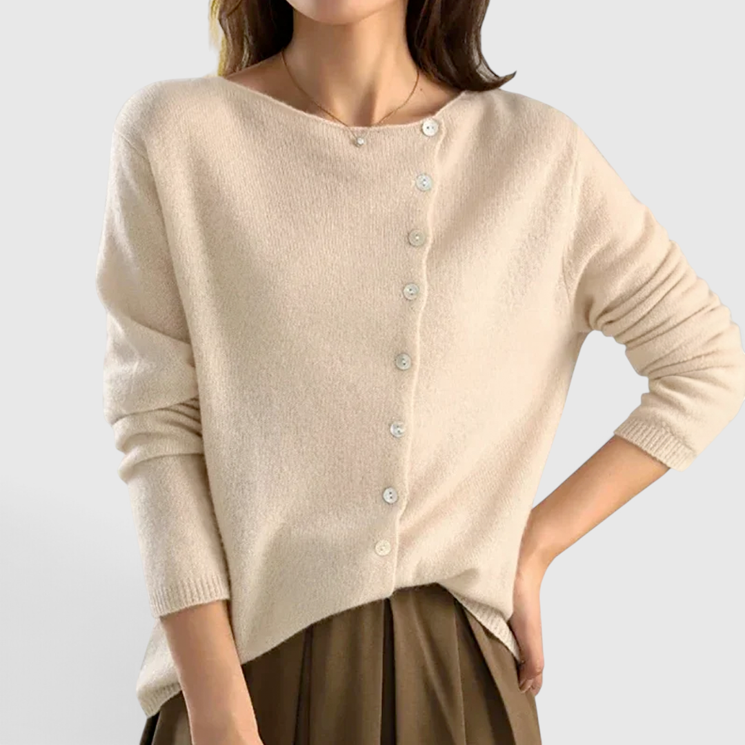 Women's Elegant Wool Cardigan - Lightweight Layering Piece