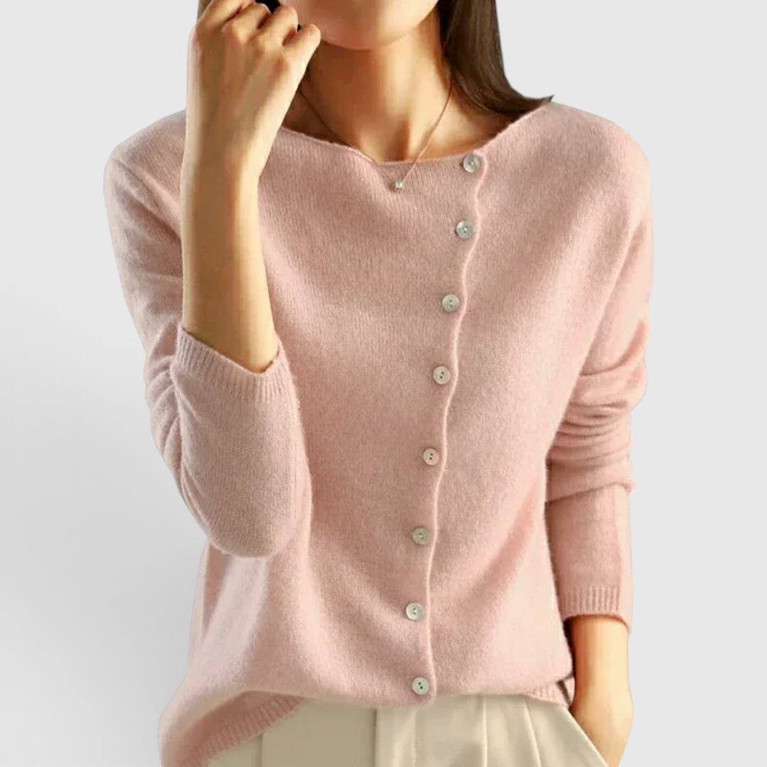 Women's Elegant Wool Cardigan - Lightweight Layering Piece