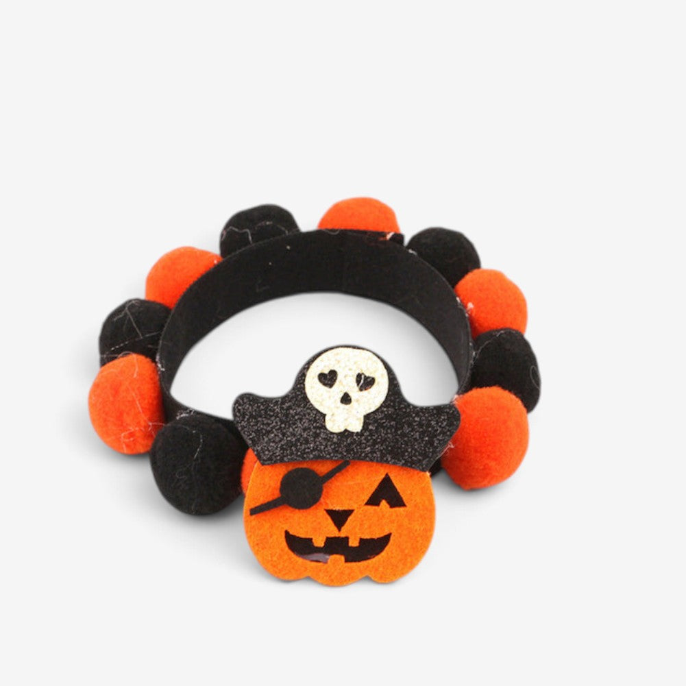 Gifts – Seasonal – Halloween : Halloween Pumpkin Skull Pet Collar in E van Vandaliamo
