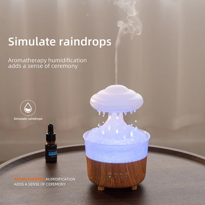 Humidifier Night Light : Rain Cloud Humidifier Lamp – LED Light with Raindrop Sound in van Vandaliamo