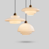 Calistre - Mid-Century Milky Glass Pendant Light