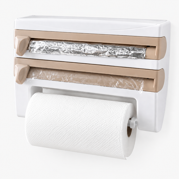 4-in-1 Wall-Mounted Kitchen Wrap Dispenser & Towel Holder