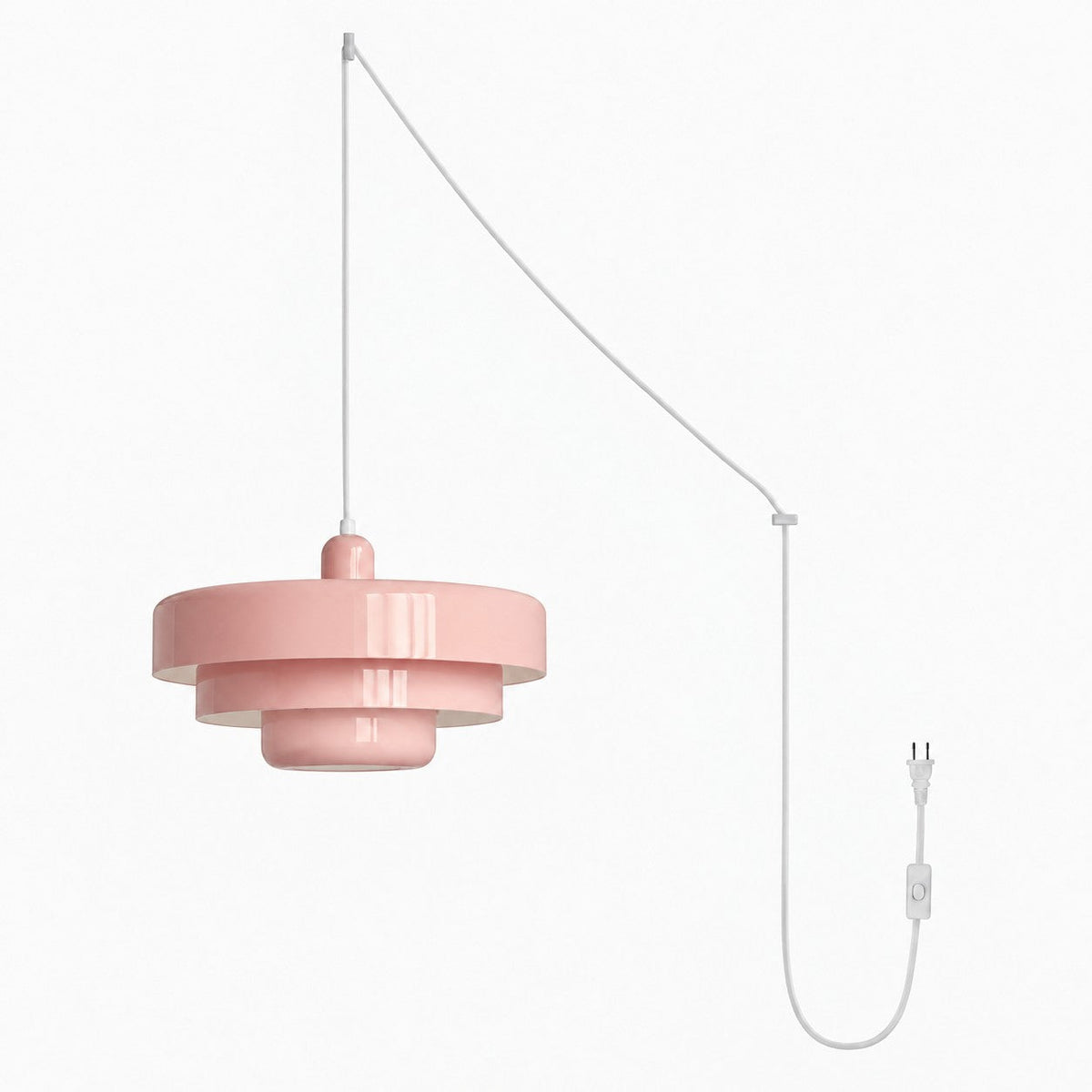 Home Decor : Retro Bauhaus Plug-In Pendant Light - Multi Color in Pink van Vandaliamo