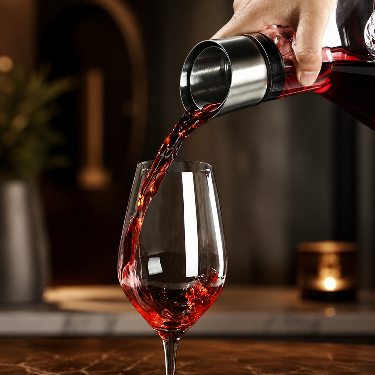 1500ml Crystal Wine Decanter with 12-Channel Aeration System