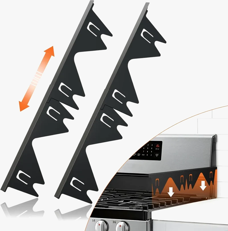 Stainless Steel Stove Gap Covers (2 Pieces)