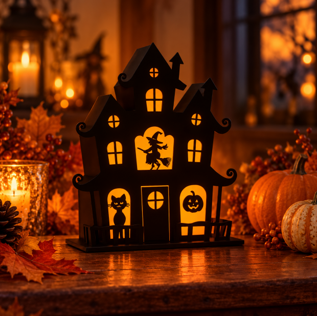 Halloween LED Decoration : 3D Halloween Haunted House – LED Light-Up Decoration in van Vandaliamo