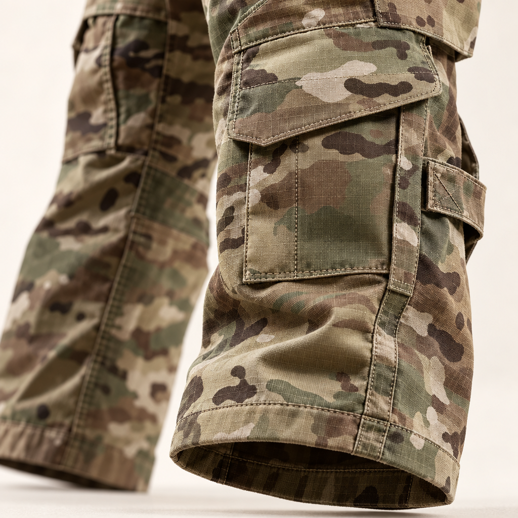 Men's Outdoor Set - Longsleeve Shirt with Cargo Pants in Military Style