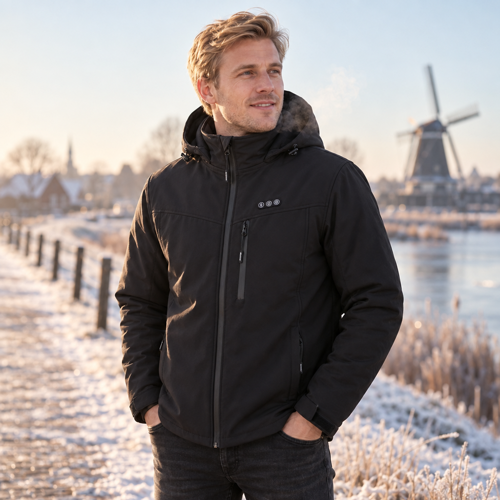 Jackets : Men's Heated Jacket with 8 Heat Zones - Powerbank Compatible in van Vanda Liamo