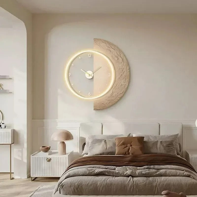 Moon Wall Clock – Soft LED Glow with Celestial Design