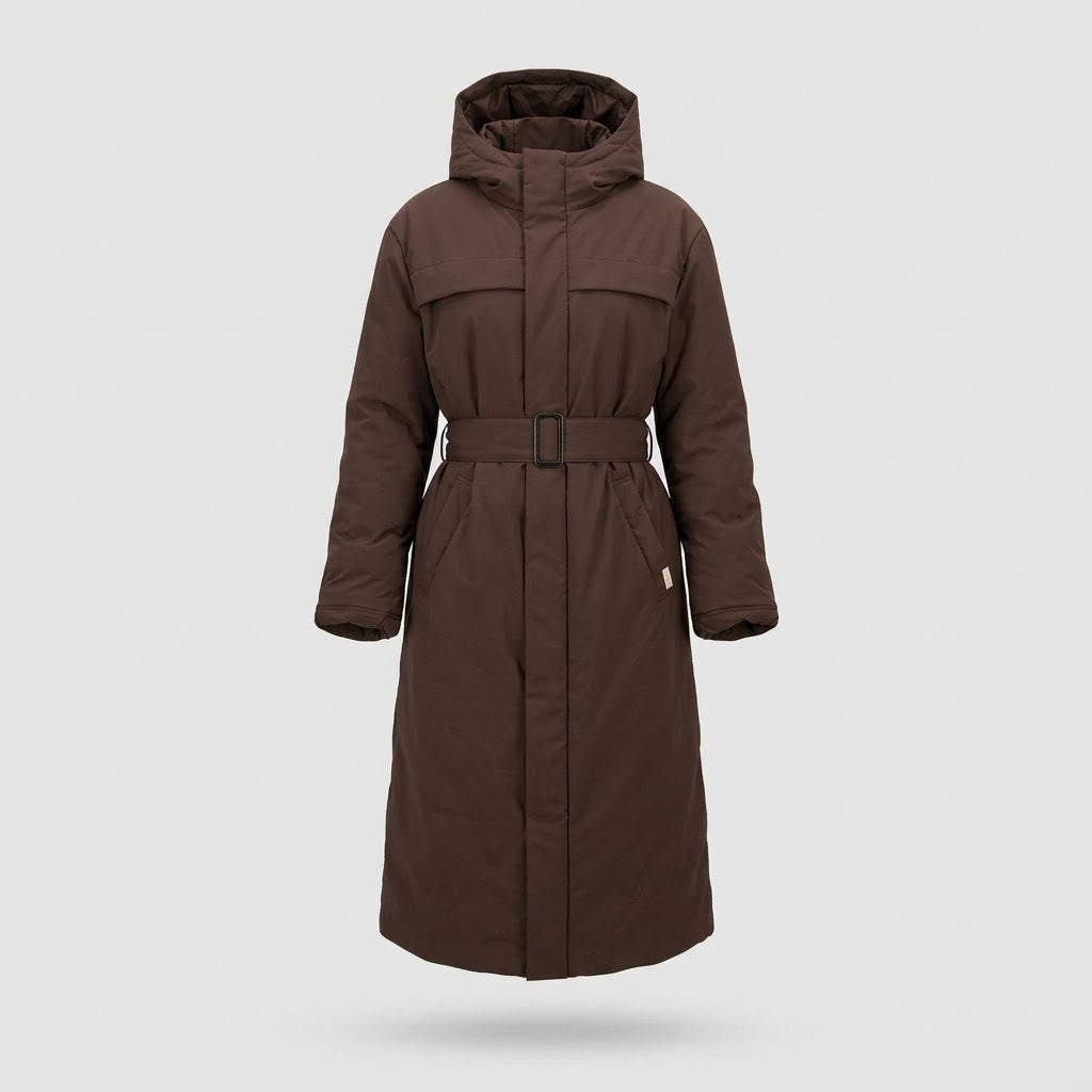 Coat : Long Padded Coat with Belt in van Vandaliamo