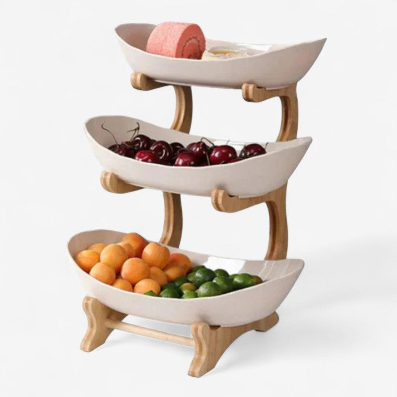Multi-Tier Fruit Bowl Display with Removable Trays