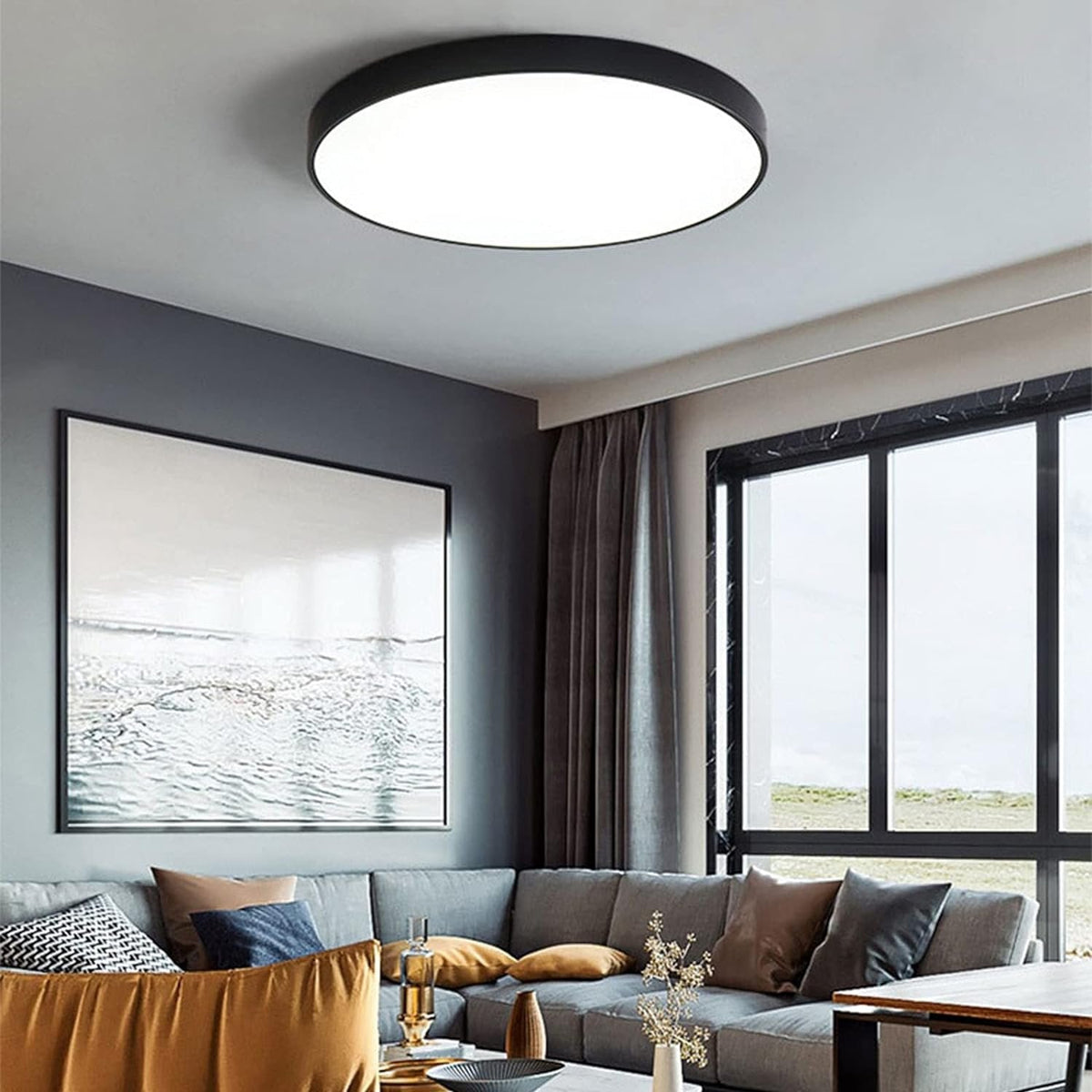 Modern Round LED Flush Ceiling Light Flat Disk
