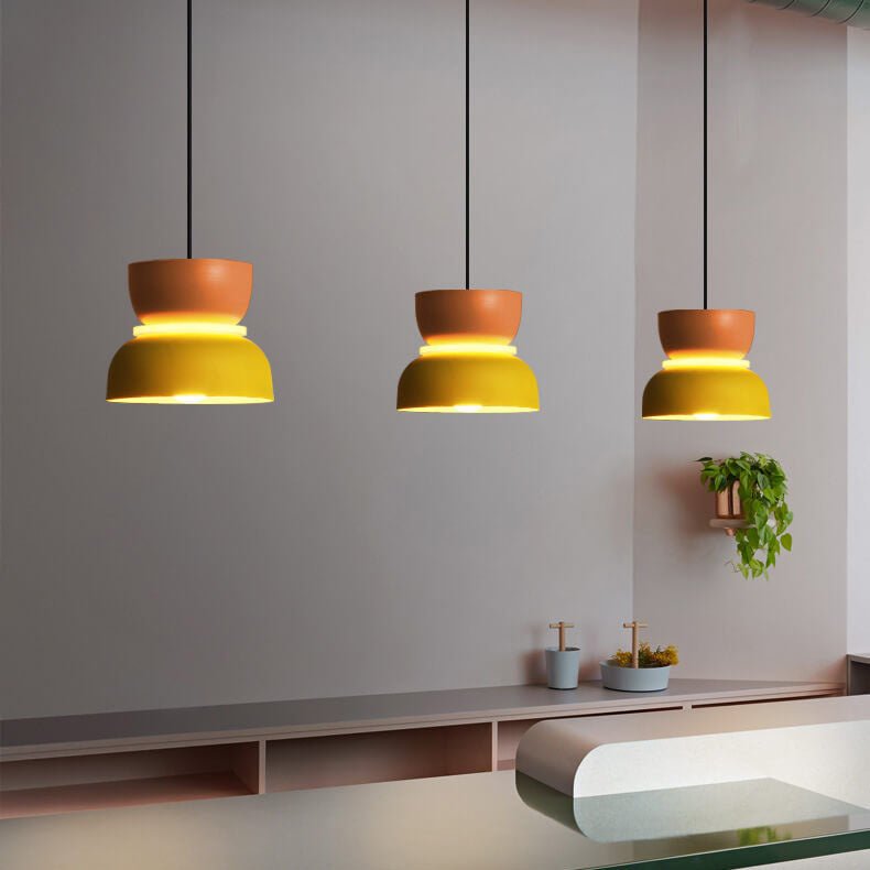 Nordic Metal LED Pendant Light Macaron Tiered Shade