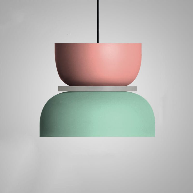 Nordic Metal LED Pendant Light Macaron Tiered Shade