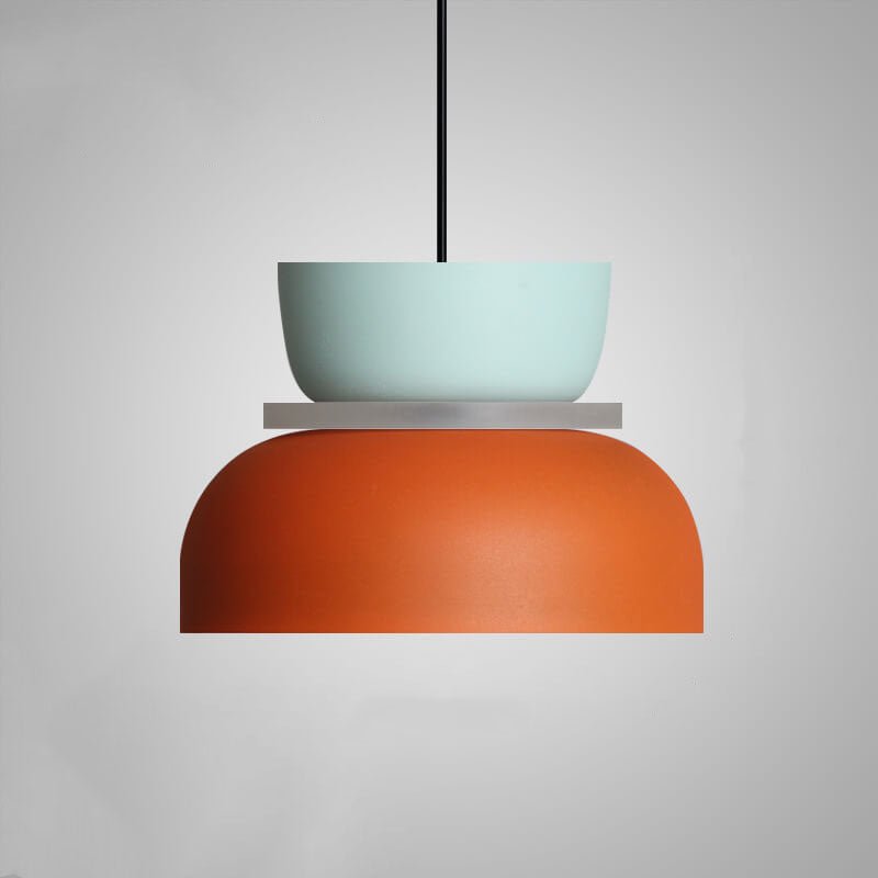 Nordic Metal LED Pendant Light Macaron Tiered Shade