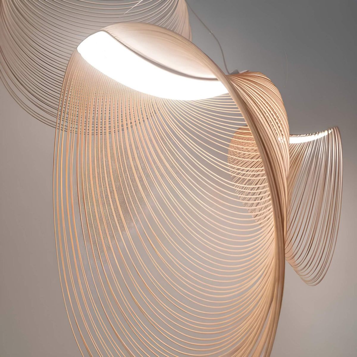 Scandinavian Oak Rope Pendant Lamp – Modern Minimalist Ceiling Light