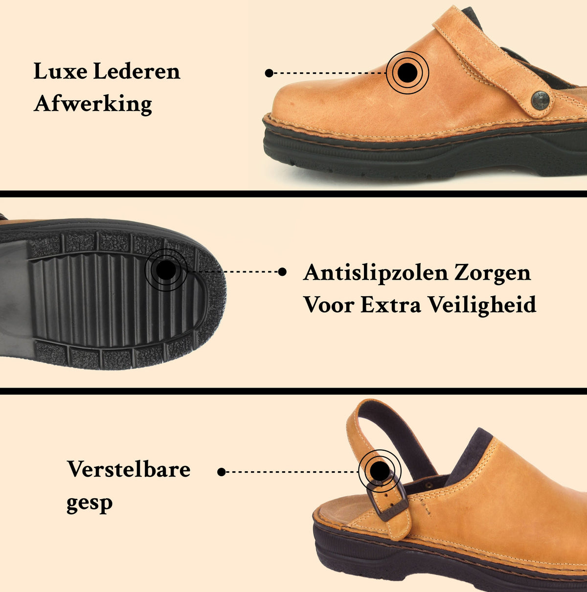 Slippers : Men's Orthopedic Leather Slippers in van Vandaliamo