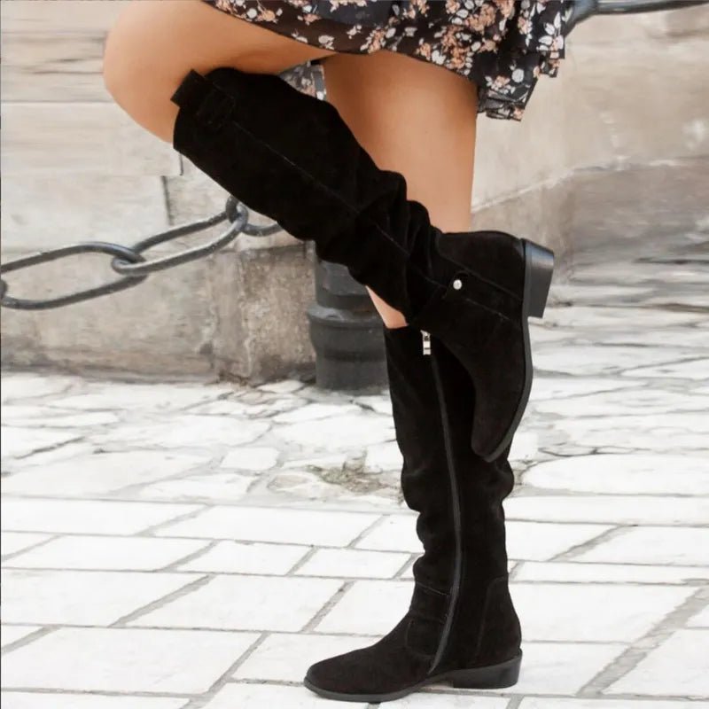 Footwear : Women's Elegant Suede Tall Boots, Jill in van Vanda Liamo
