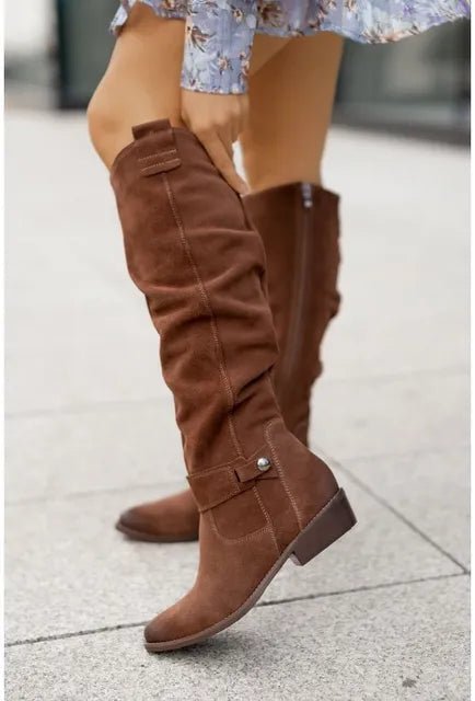 Footwear : Women's Elegant Suede Tall Boots, Jill in van Vanda Liamo