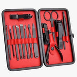 15-Piece Professional Stainless Steel Manicure & Pedicure Grooming Kit