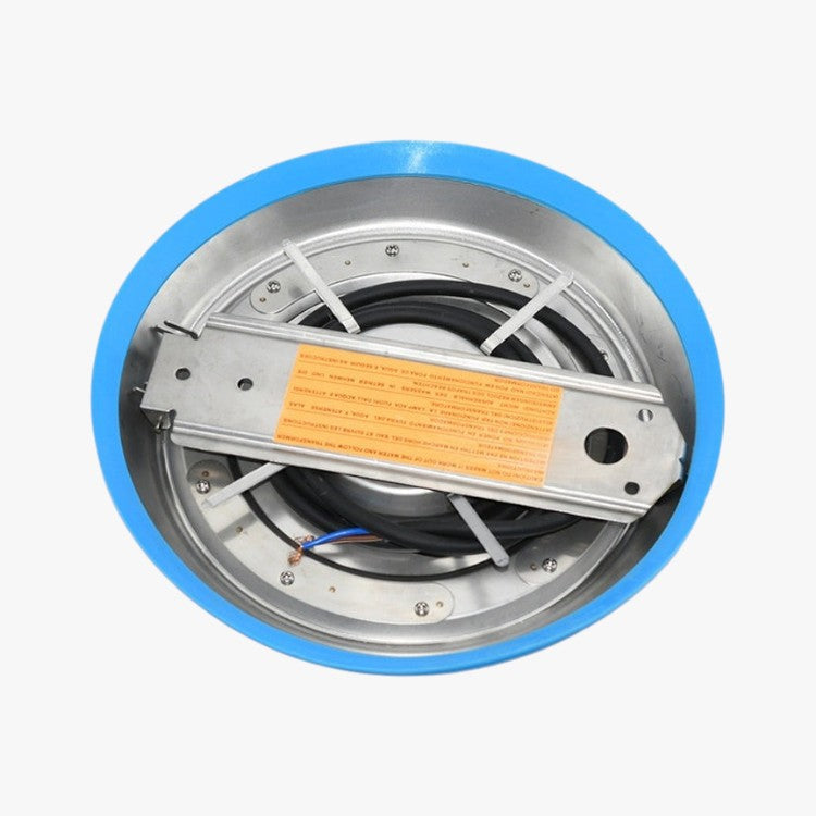Roselva 15W LED stainless steel pool light showing the rear mounting bracket and waterproof wiring assembly