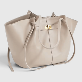 Tote Bag : Luxury Shopper Tote – Vegan Leather Handbag for Work & Everyday in Cream van Vandaliamo