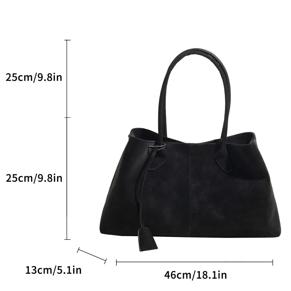 Vegan Suede Handbag Women - Luxury Shoulder Bag with Spacious Design