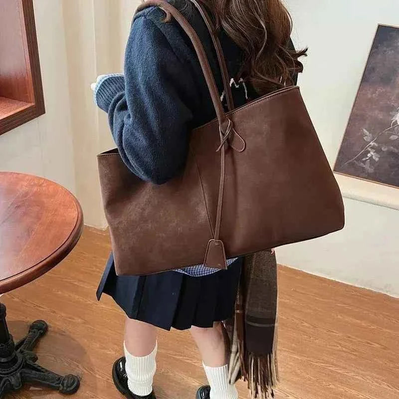 Vegan Suede Handbag Women - Luxury Shoulder Bag with Spacious Design