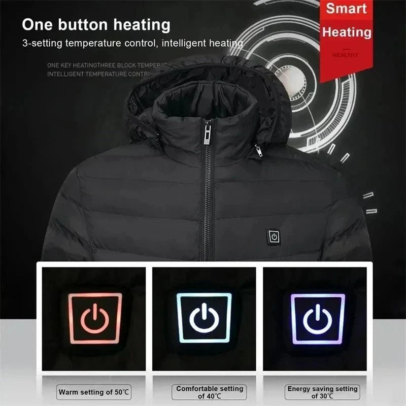 Jackets : Unisex Rechargeable Heated Winter Jacket - Adjustable Heat Zones in van Vanda Liamo