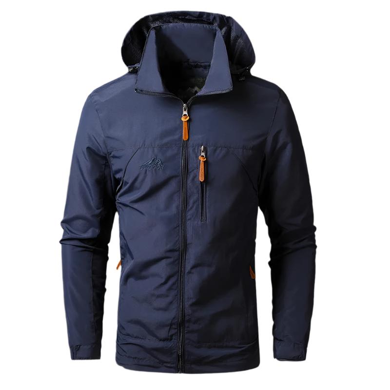 Jackets : Men's Waterproof Windproof Hiking Jacket - Multiple Zip Pockets in Blue van Vanda Liamo